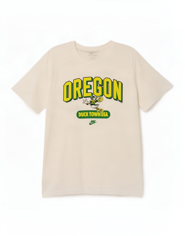 T-shirt grafica Nike Oregon Ducks da uomo XL in cotone bianco