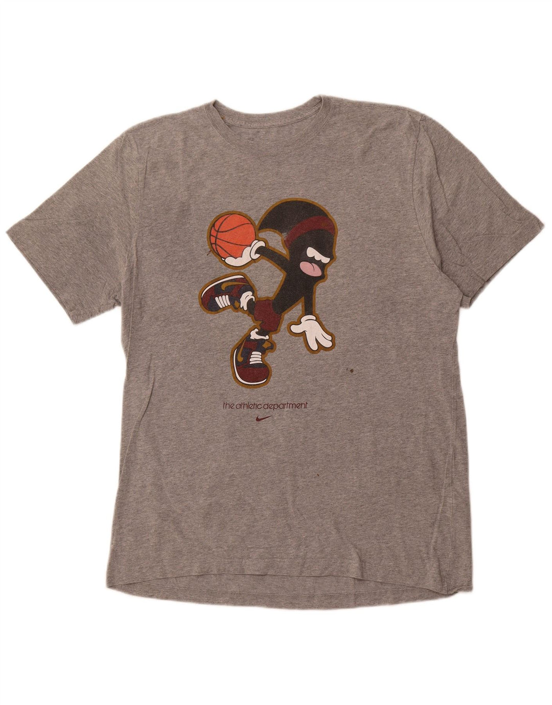 NIKE T-shirt grafica da uomo con vestibilità standard, XL, in cotone grigio