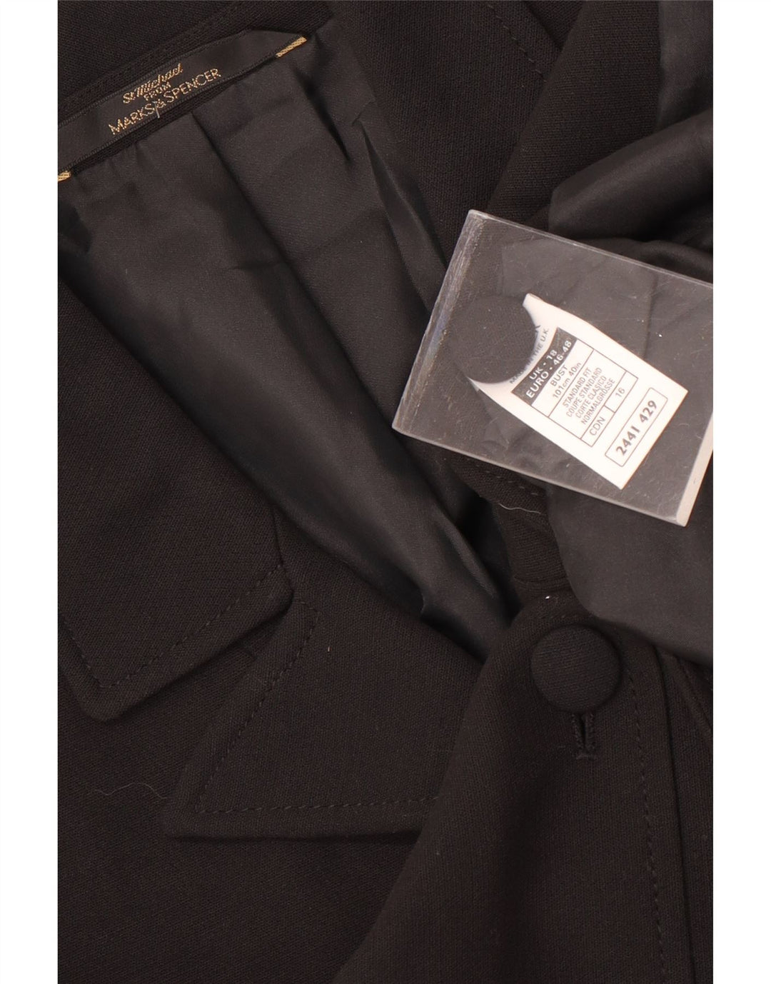 Cappotto Marks & Spencer da donna St. Michael UK 18 XL poliestere nero