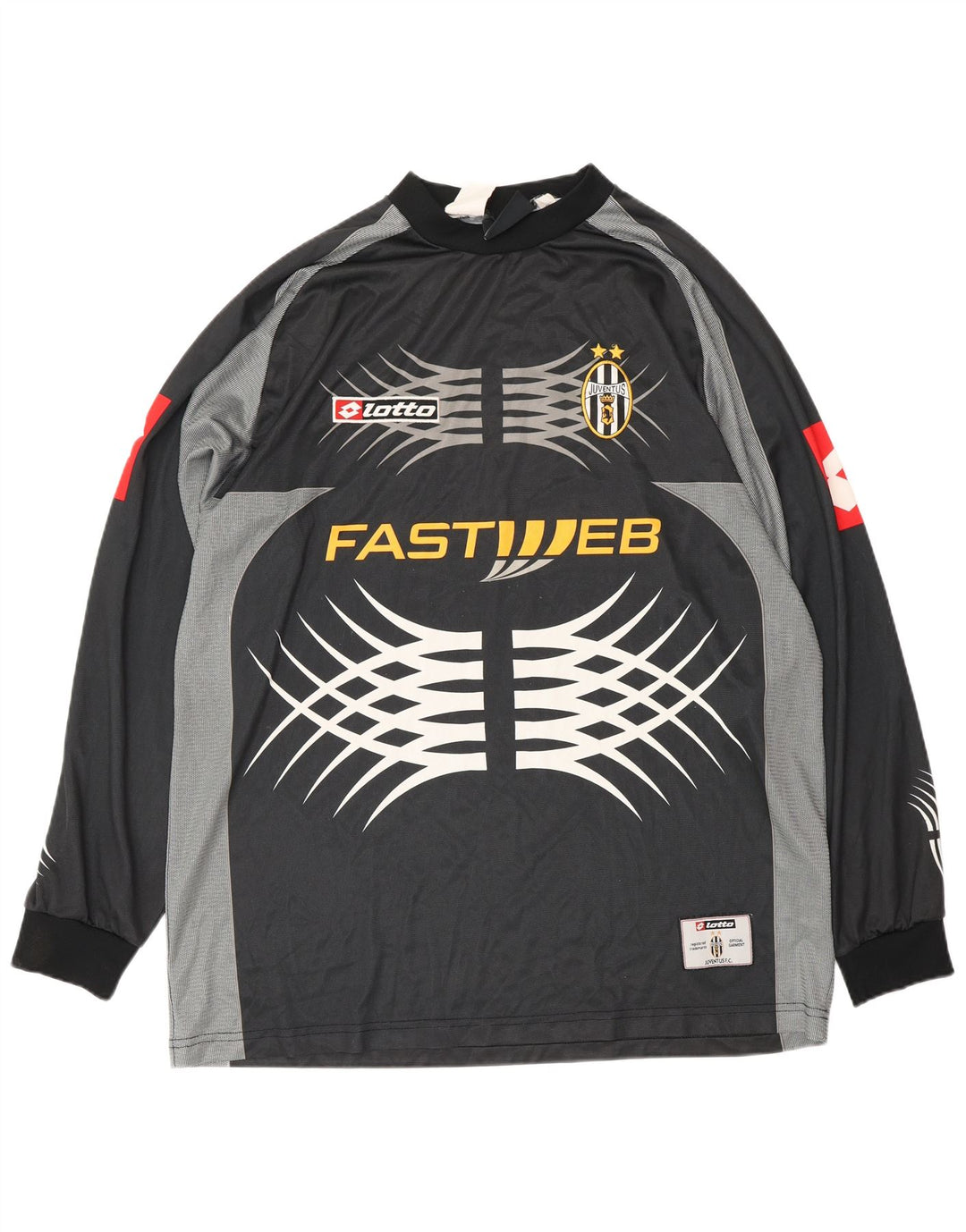 Maglia da uomo LOTTO Juventus 2001-2002 Home Graphic Top Large Nera Sportiva
