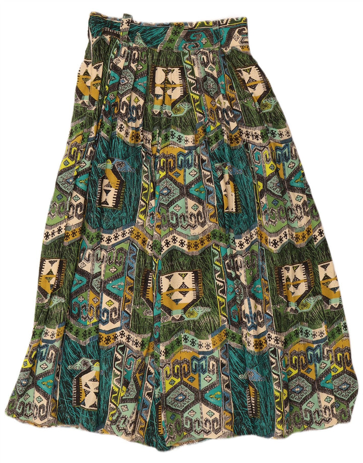 Pantaloni Harem da donna VINTAGE W28 L22 Viscosa geometrica verde