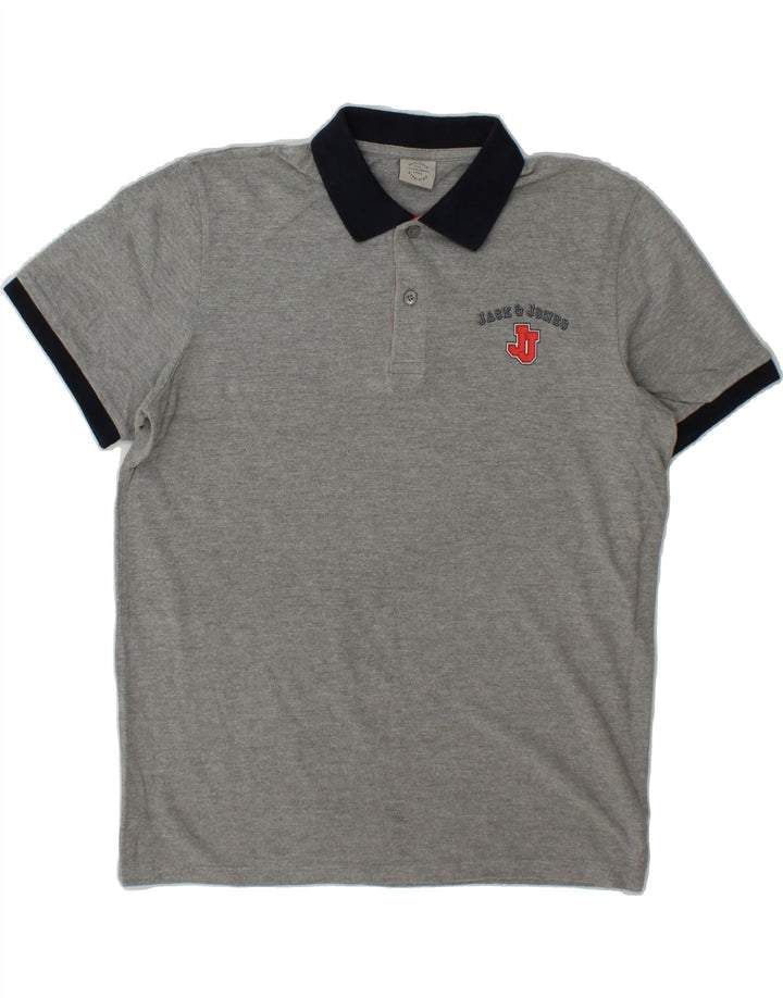 JACK & JONES Mens Polo Shirt Large Grey Vintage Jack & Jones and Second-Hand Jack & Jones from Messina Hembry 