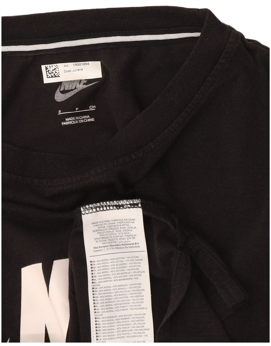 T-shirt grafica da uomo Nike Top Small nera in modal
