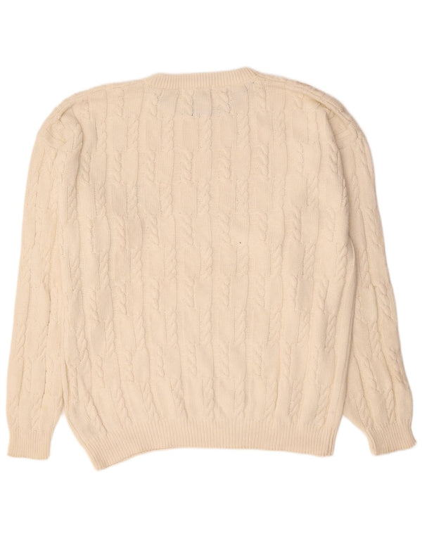 Maglione maglione con scollo a barca da uomo Chaps Ralph Lauren XL in cotone bianco sporco