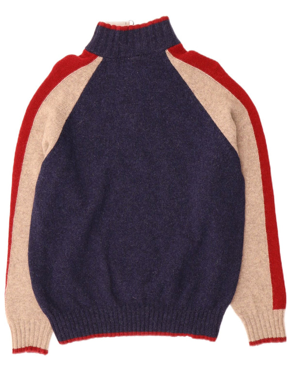 Maglione da uomo North Sails con zip e collo in lana color block medio blu navy