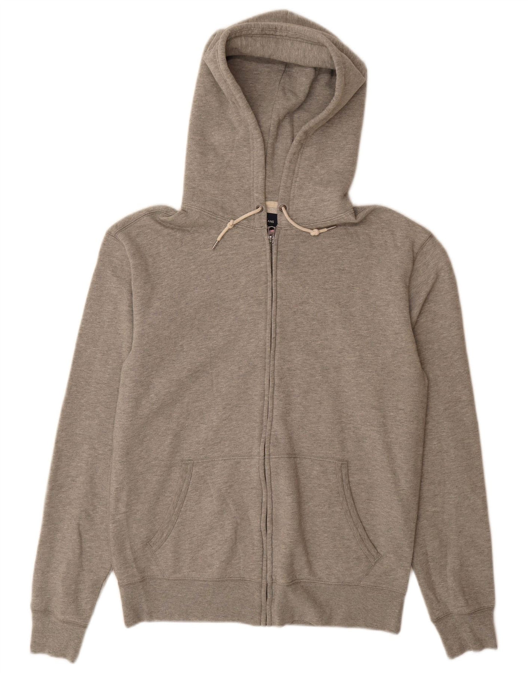 J. CREW Maglione con cappuccio e zip da uomo in cotone screziato grigio medio