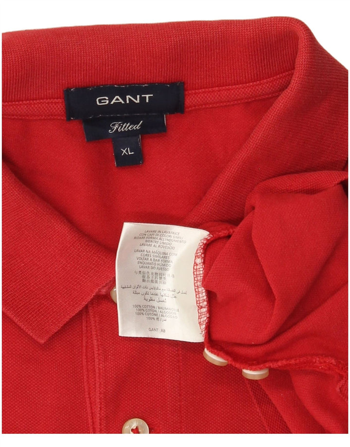 Polo aderente da uomo Gant XL in cotone rosso