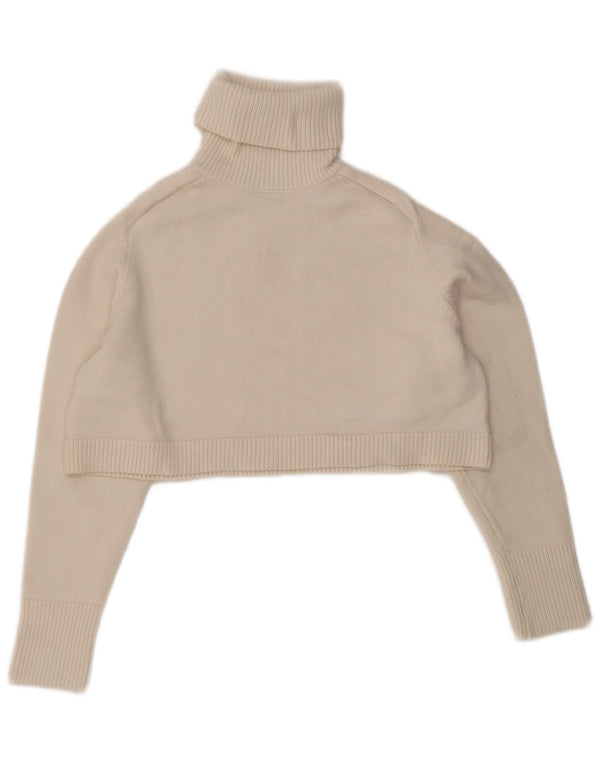 Maglione corto oversize a collo alto da donna Zara UK 10 piccolo bianco