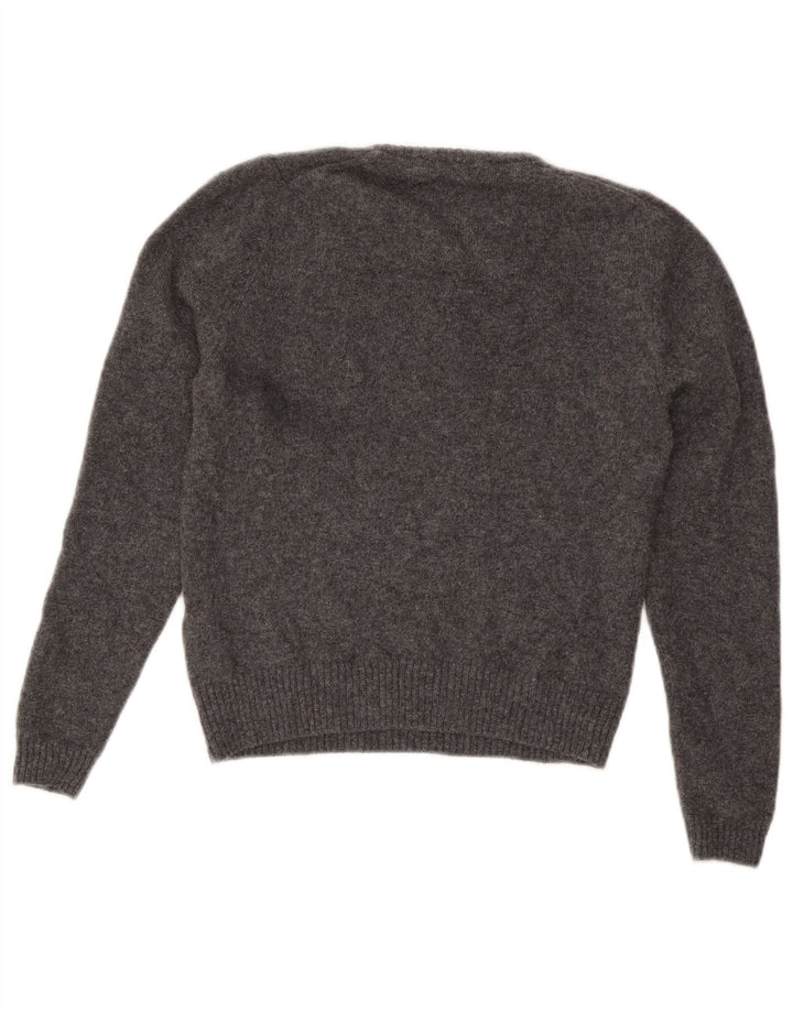 Maglione maglione girocollo da donna Zara UK 12 Lana screziata grigio medio
