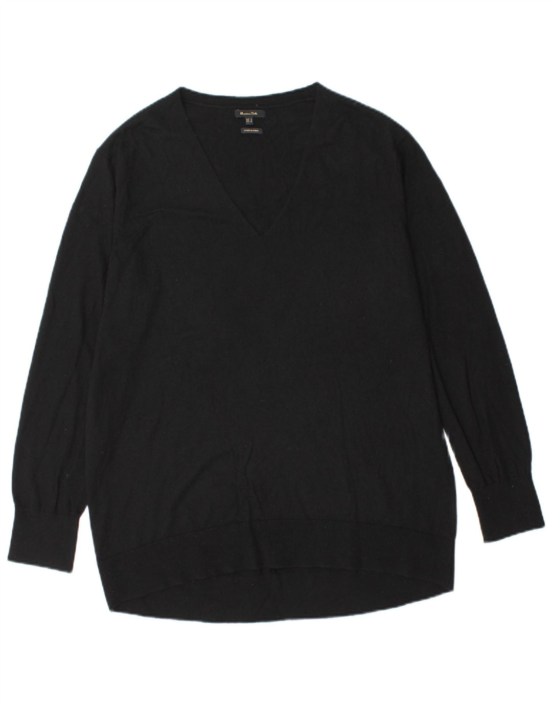 Massimo Dutti Maglione da uomo con scollo a V piccolo nero