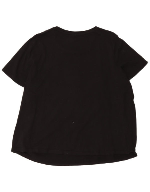 T-shirt grafica da donna Ellesse Top UK 26 5XL cotone nero