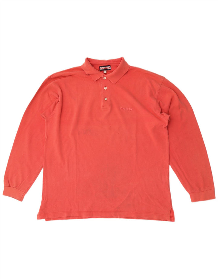 Polo da uomo a maniche lunghe Invicta Large in cotone rosso