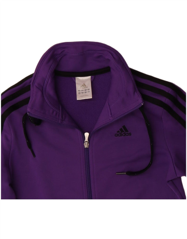 ADIDAS Giacca da tuta da donna UK 10 Small Viola Poliestere