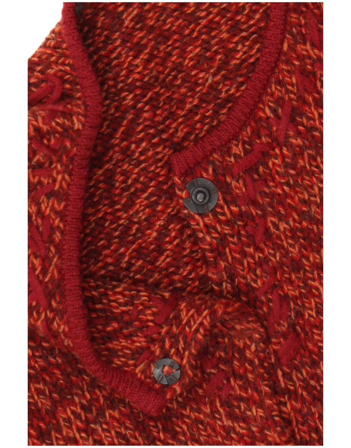 Maglione cardigan da donna Backstage UK 14 Poliacrilico chiazzato arancione medio