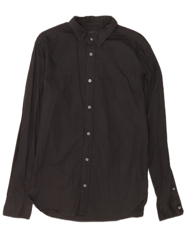 Camicia da uomo All Saints piccola in cotone nero