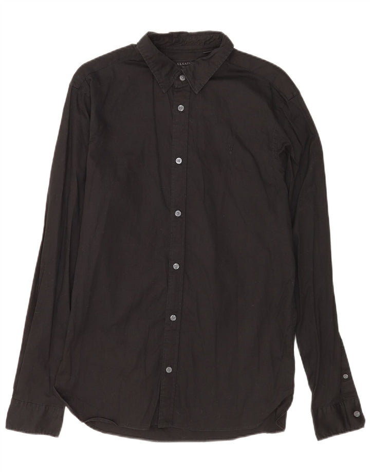 Camicia da uomo All Saints piccola in cotone nero