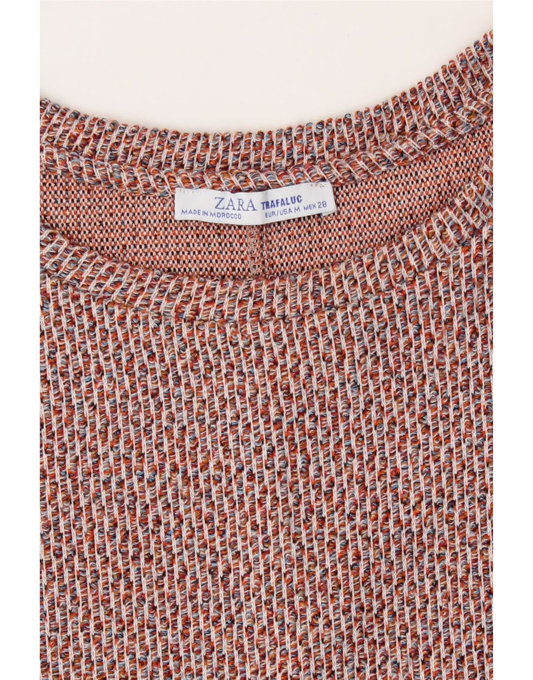Abito a trapezio Trafaluc da donna Zara UK 14 medio rosso screziato