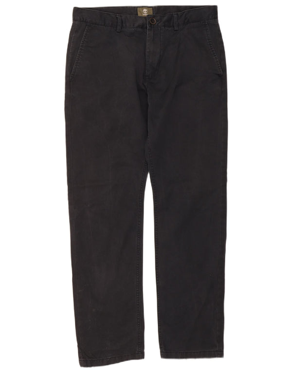 Pantaloni chino dritti da uomo Timberland W34 L32 cotone blu navy