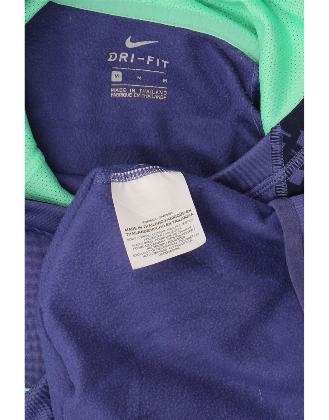 NIKE Felpa con cappuccio grafica Dri Fit da donna UK 14 Medium Purple Geometric