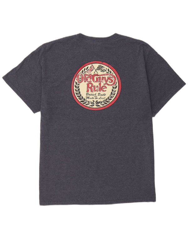 T-shirt grafica da uomo Old Guys Rule Top XL in cotone blu navy