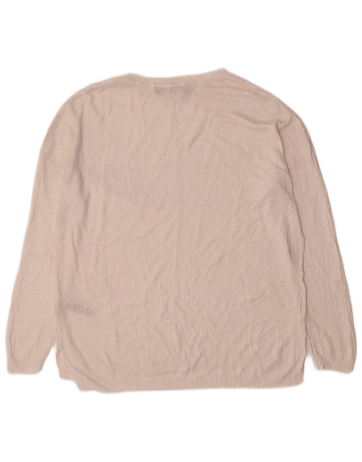 Maglione maglione con scollo a barca da donna Marks & Spencer UK 14 medio bianco sporco