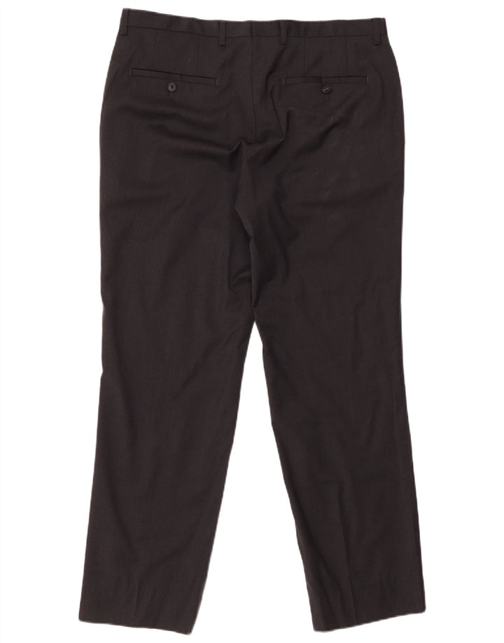 Pantaloni da abito dritti da uomo HUGO BOSS W33 L29 Lana nera