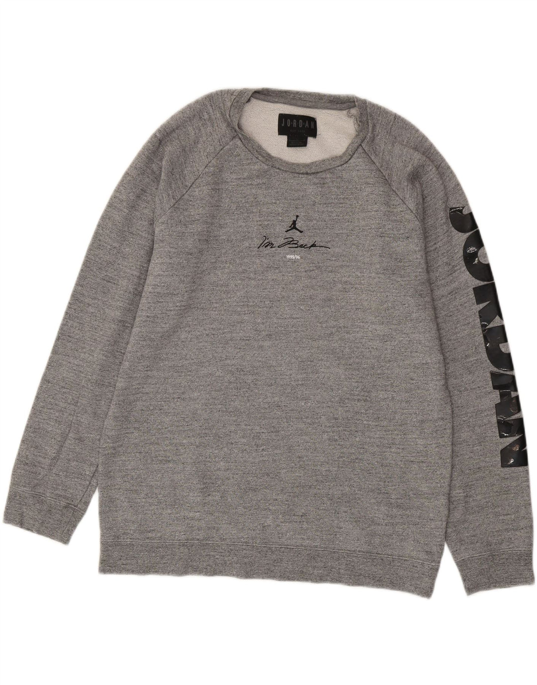 JORDAN Felpa con grafica da uomo Maglione grande in cotone grigio