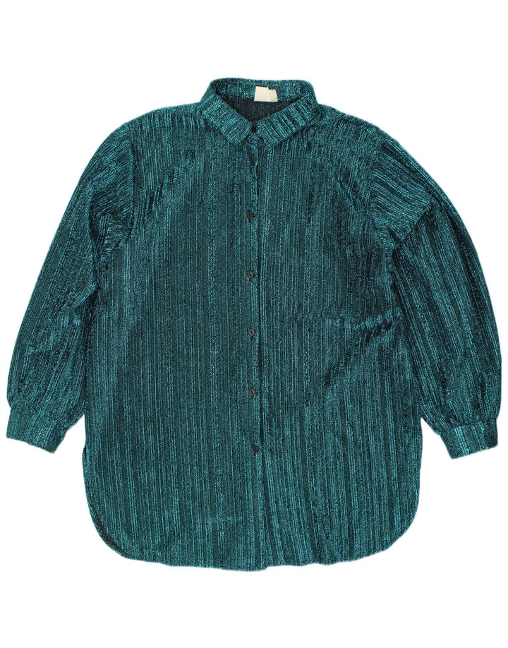 Camicetta da donna VINTAGE UK 14 a righe grandi blu