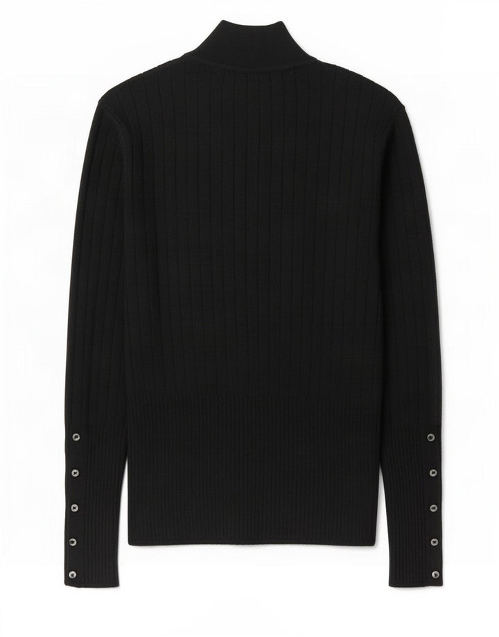 Maglione maglione a collo alto da donna Marks & Spencer UK 12 medio nero