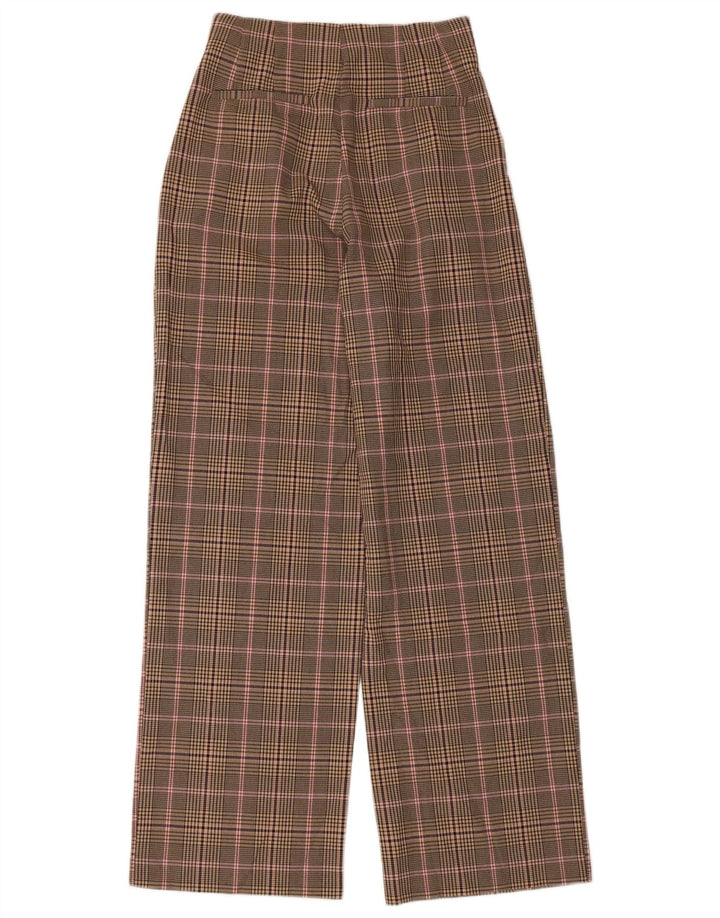 Pantaloni casual con pegging da donna Zara XS W24 L30 Poliestere a quadri beige