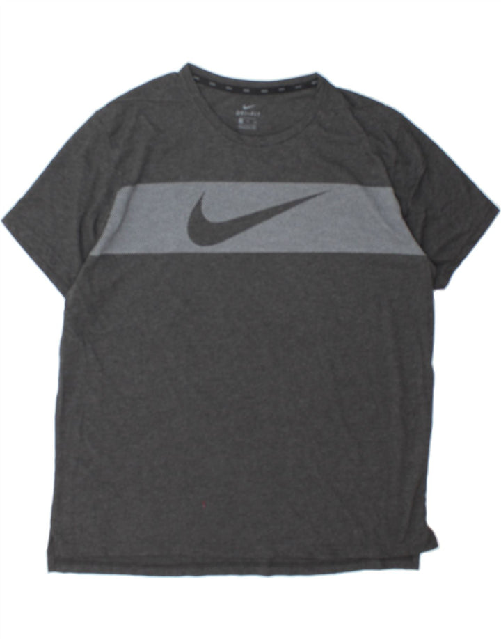 NIKE Mens Dri Fit Graphic T-Shirt Top 2XL Grey Colourblock Polyester Vintage Nike and Second-Hand Nike from Messina Hembry 
