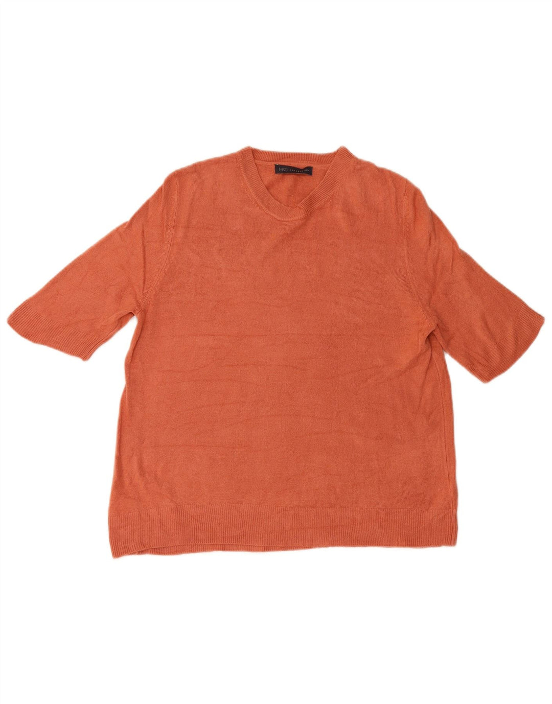 Maglione maglione con scollo a barca da donna Marks & Spencer UK 16 grande arancione
