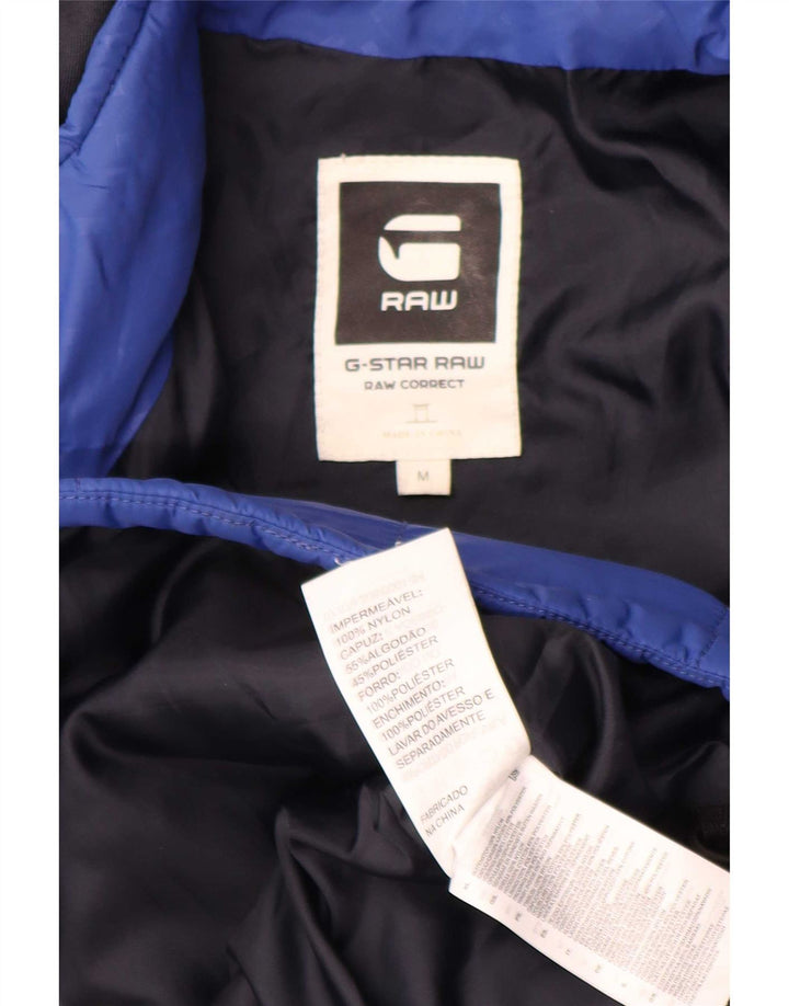 Giacca imbottita con cappuccio da donna G-Star UK 38 Nylon geometrico blu medio