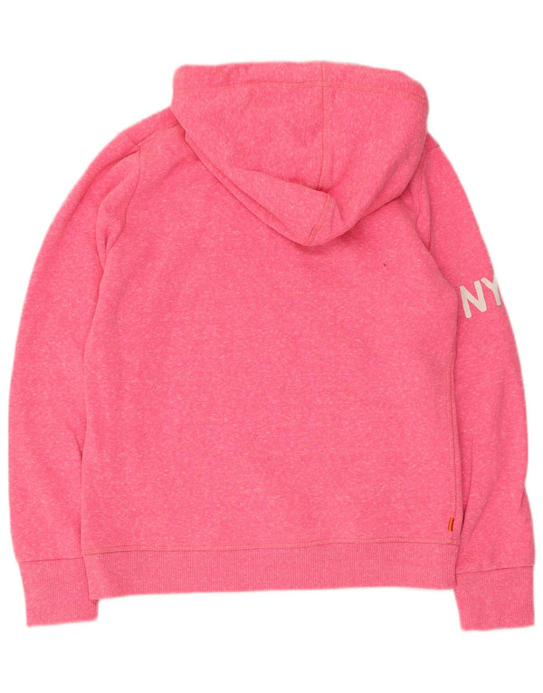 Felpa con cappuccio grafica da donna Superdry UK 14 poliestere rosa medio