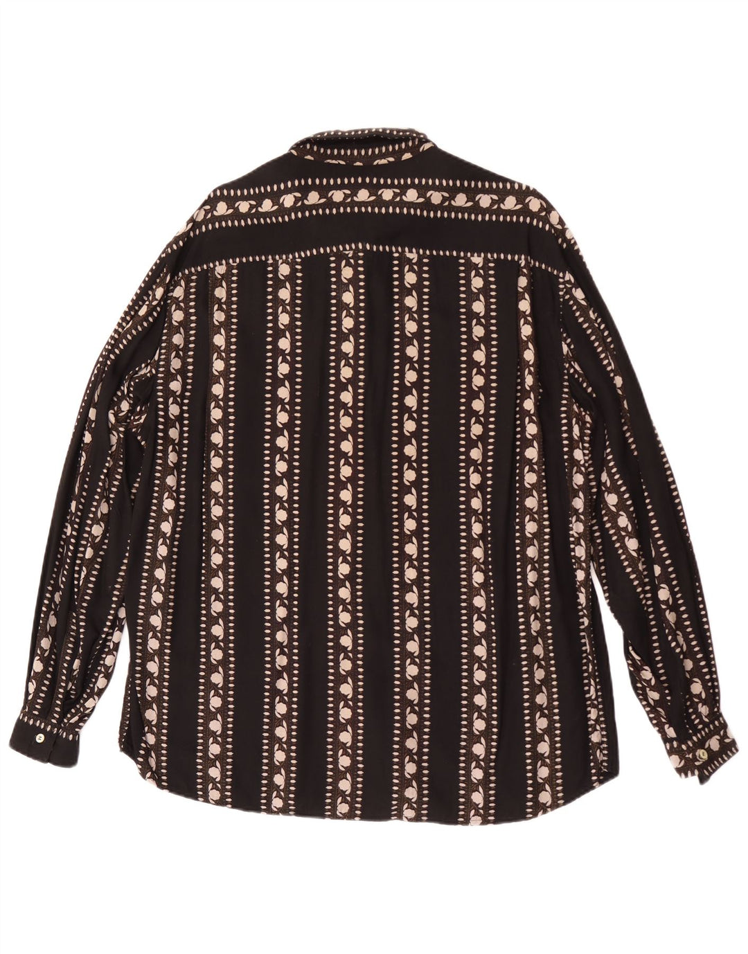 Camicia vintage da uomo XL nera floreale