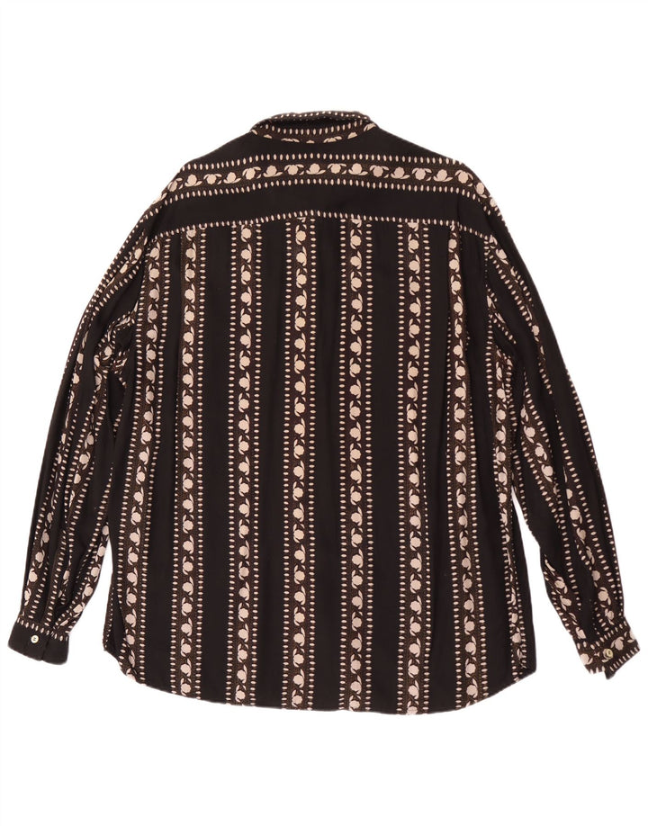 Camicia vintage da uomo XL nera floreale