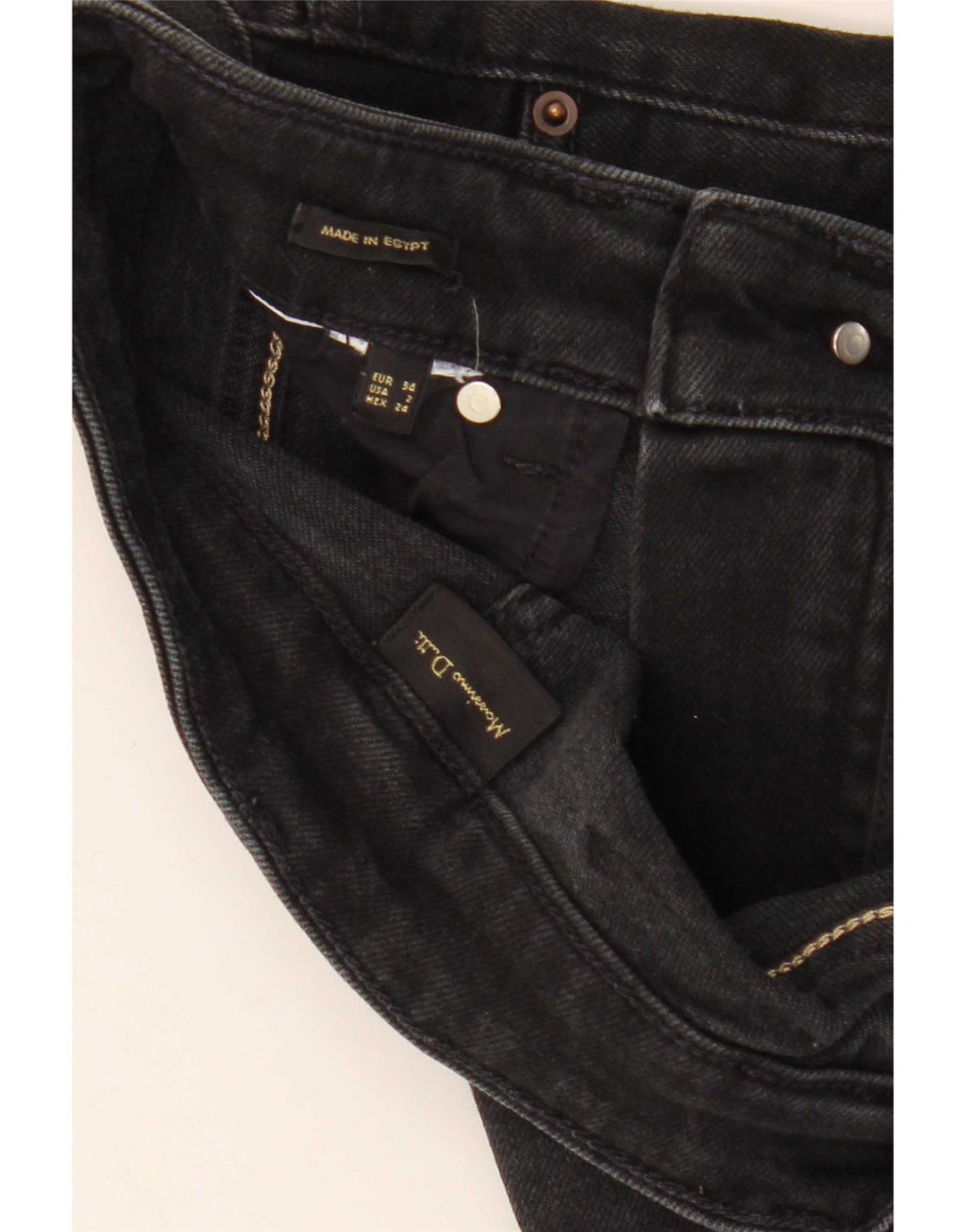 Jeans slim da donna Massimo Dutti EU 34 2XS W24 L28 Nero