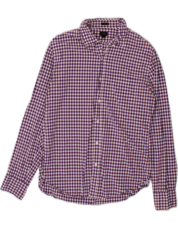 J. CREW Mens Slim Shirt Large Purple Gingham Cotton Vintage J. Crew and Second-Hand J. Crew from Messina Hembry 