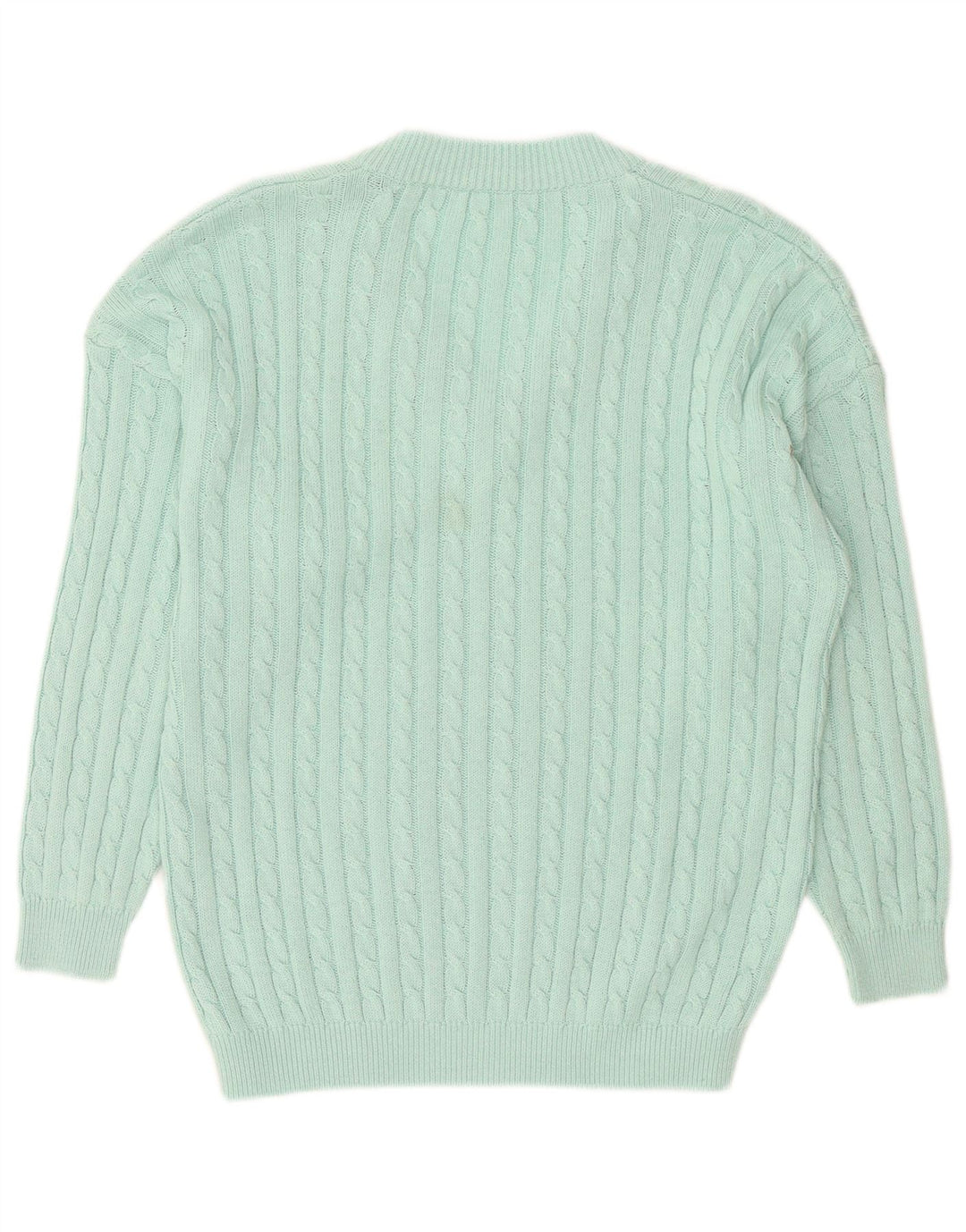 Maglione vintage da uomo con scollo a V grande turchese