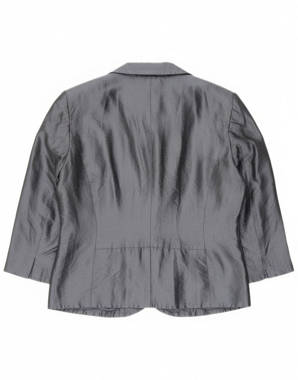 Giacca Blazer a 6 Bottoni Crop da Donna Blunauta IT 42 Seta Grigio Medio
