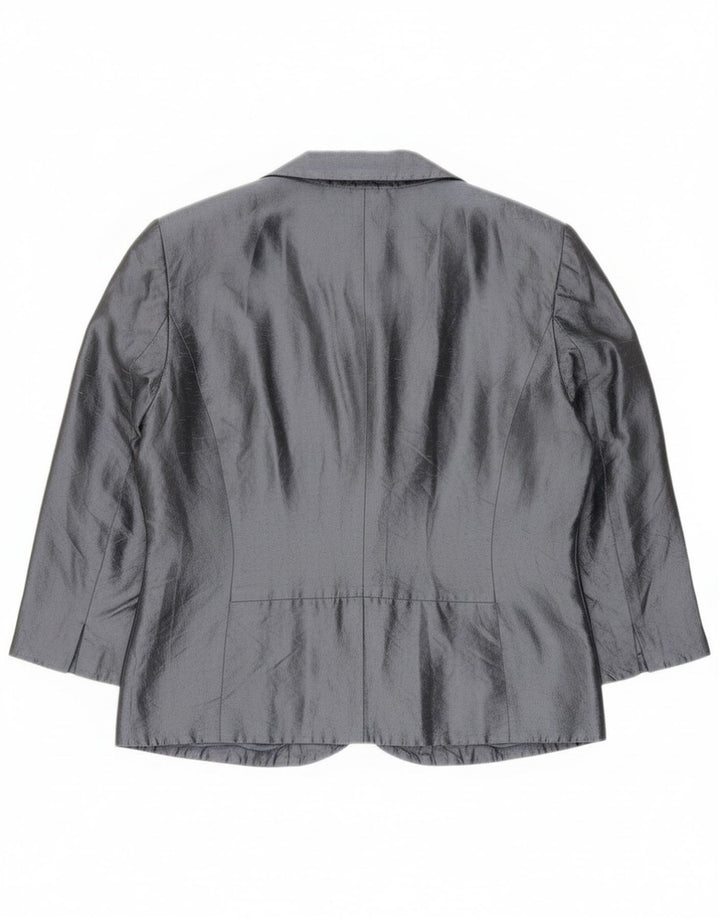 Giacca Blazer a 6 Bottoni Crop da Donna Blunauta IT 42 Seta Grigio Medio