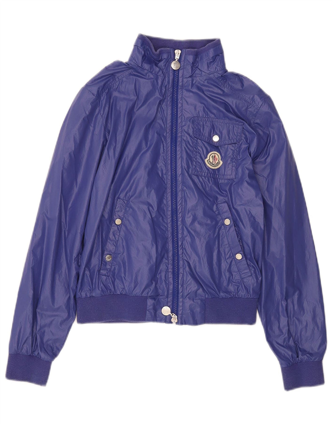 Giubbotto bomber Moncler per ragazze 11-12 anni in nylon blu
