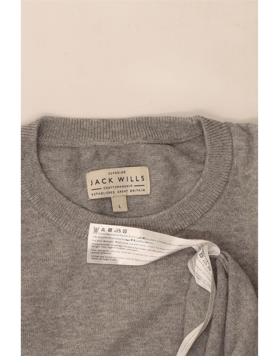 Maglione maglione girocollo da uomo Jack Wills grande cotone grigio