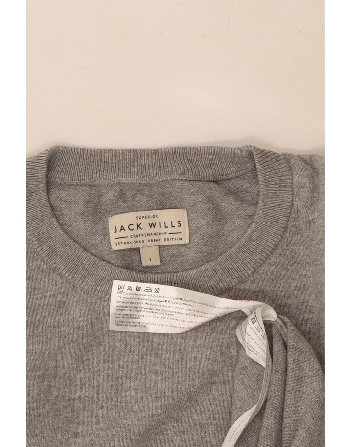 Maglione maglione girocollo da uomo Jack Wills grande cotone grigio