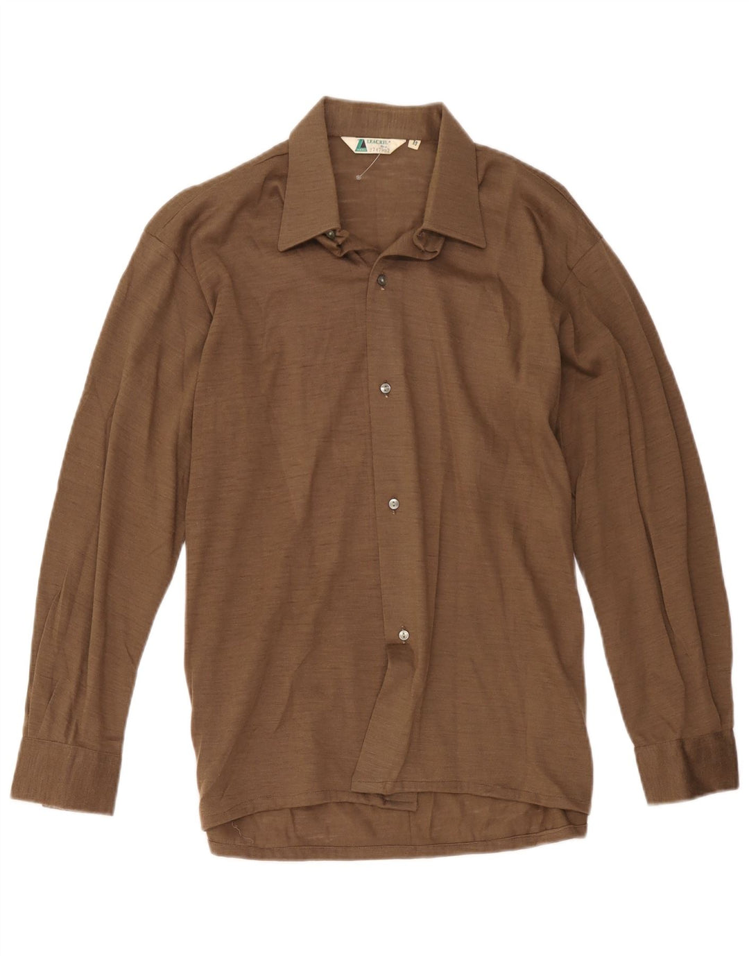 Camicia da uomo vintage taglia 39 in lana marrone medio