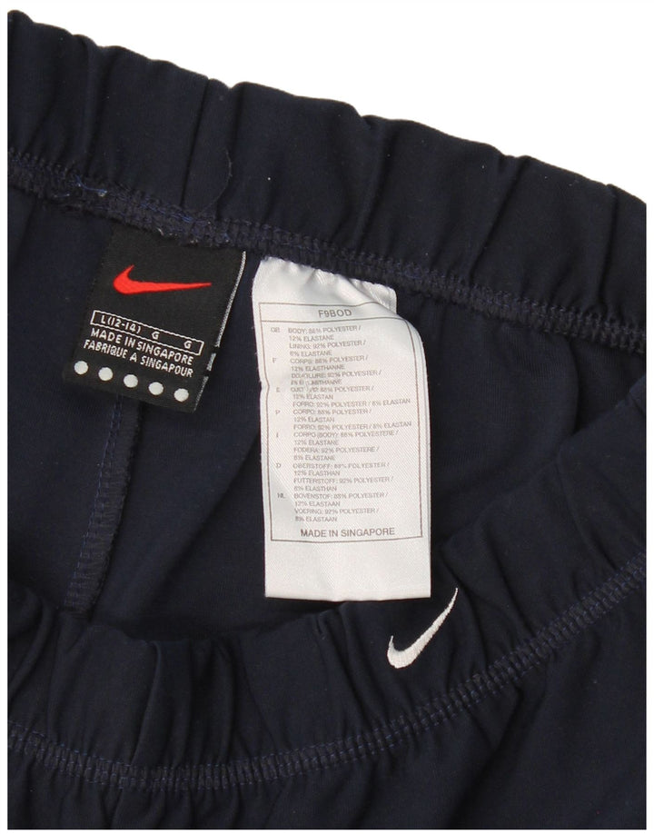 NIKE Womens Tracksuit Trousers US 12/14 Large Navy Blue Polyester