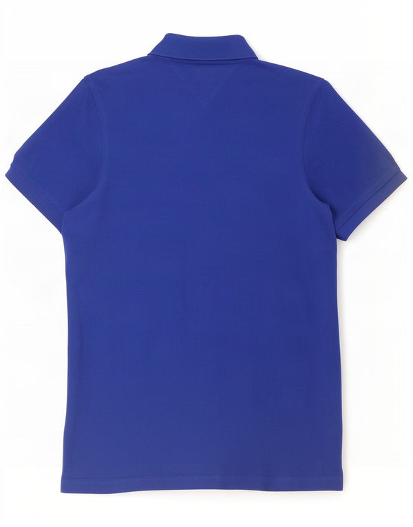 Polo slim fit da uomo Tommy Hilfiger piccola in cotone blu