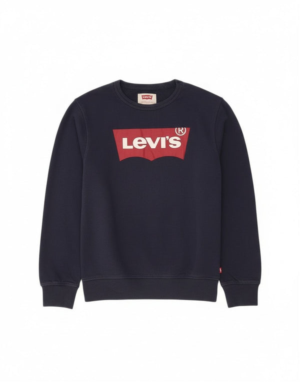 Felpa grafica per ragazze Levi's 15-16 anni in cotone blu navy