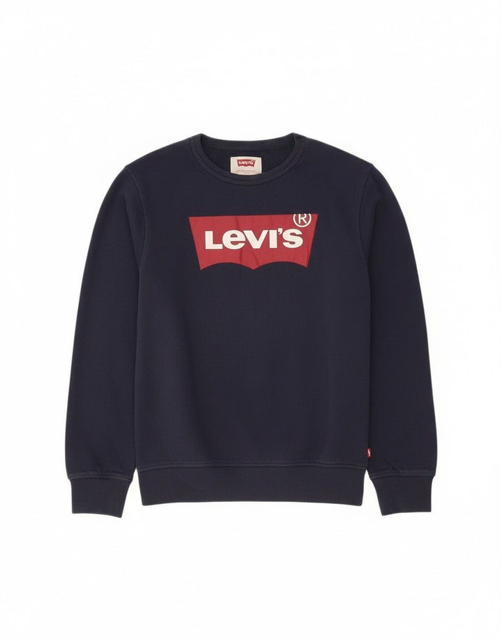 Felpa grafica per ragazze Levi's 15-16 anni in cotone blu navy