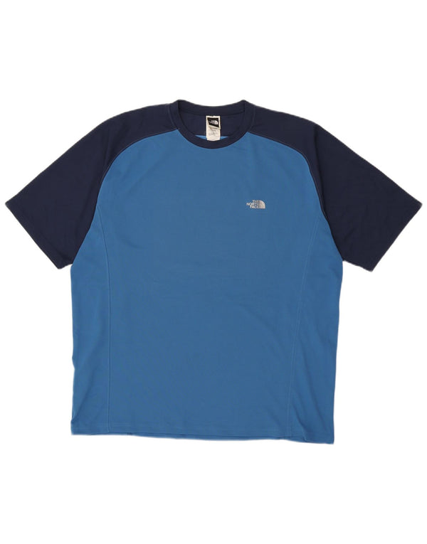 THE NORTH FACE T-shirt da uomo Top XL Blu in poliestere color block